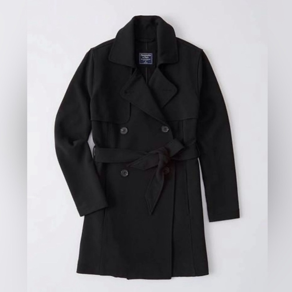 Black Abercrombie Drapey Trench Coat